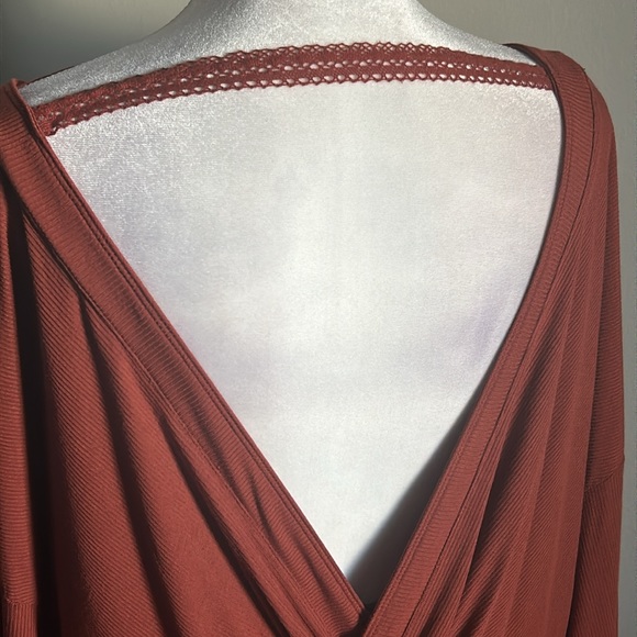 Free People New Cowboy Oversized Open Twist-Back Ribbed Long Sleeve Tunic Top - Picture 12 of 14